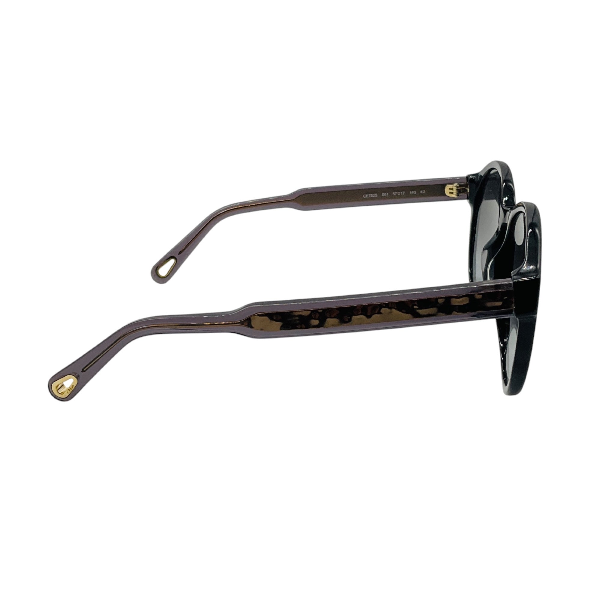 Chloe Black Round Plastic Sunglasses