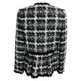Load image into Gallery viewer, Oscar de la Renta Black / White / Charcoal Grey Tweed Jacket with Mink Fur Trim
