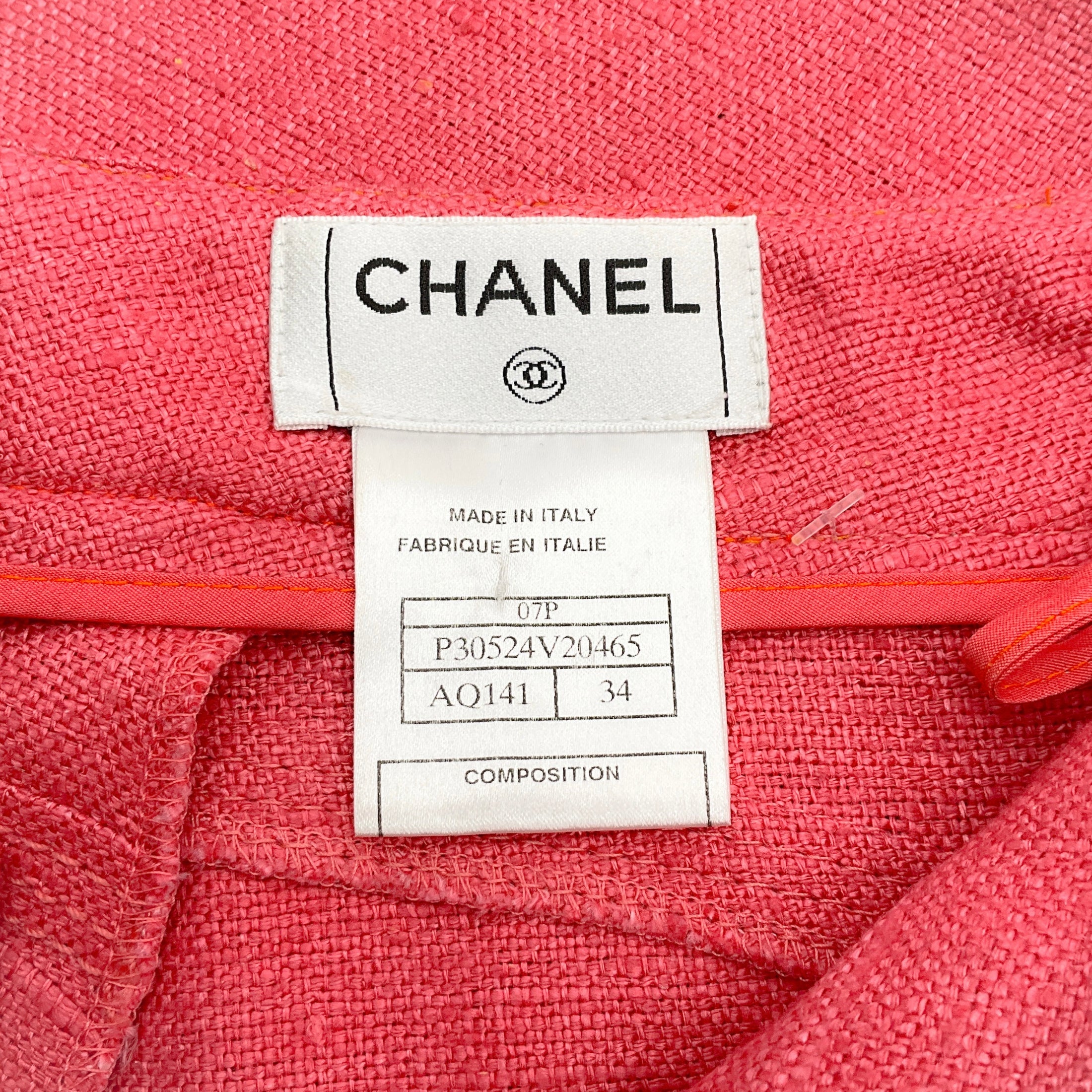 Chanel Coral Silk Low Rise Pants