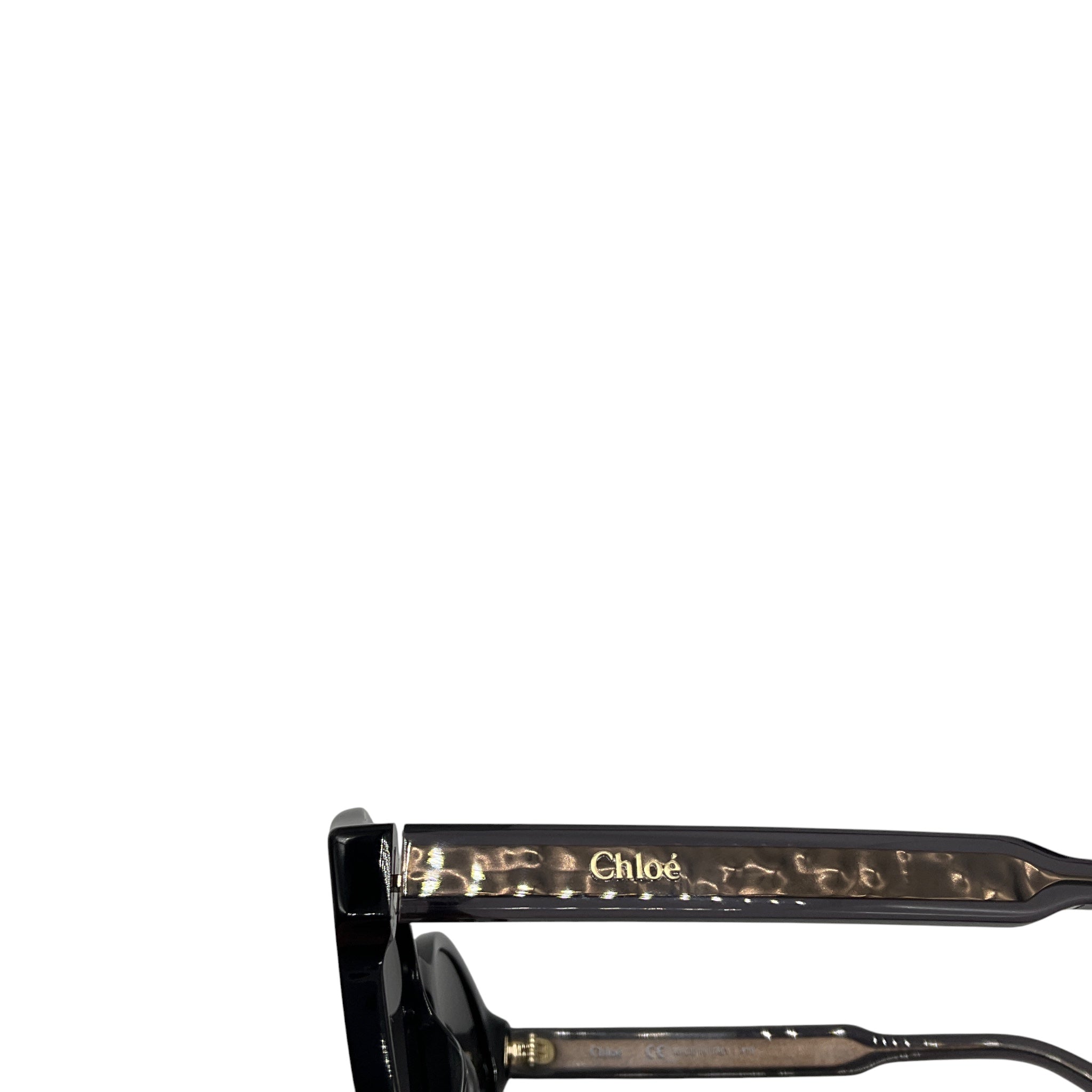 Chloe Black Round Plastic Sunglasses