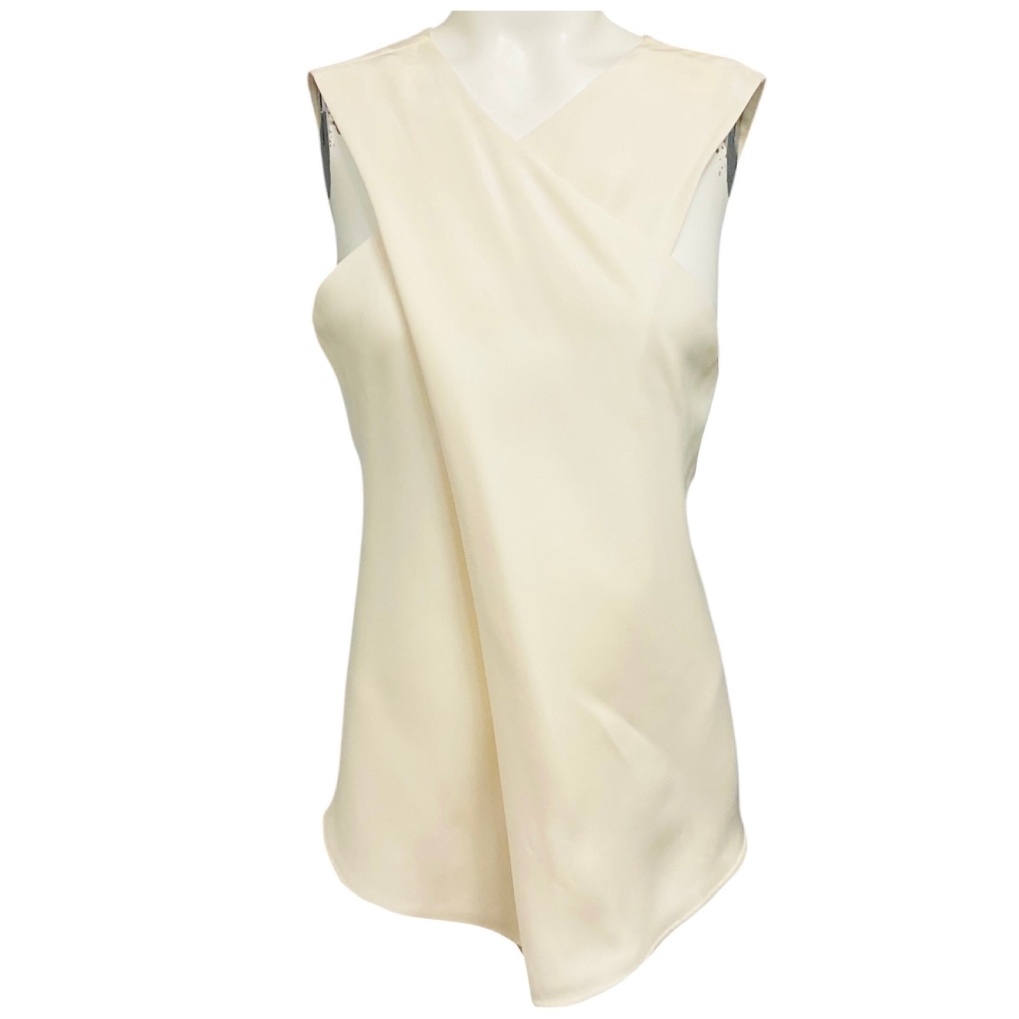 Celine Ivory Sleeveless Mulberry Silk Top