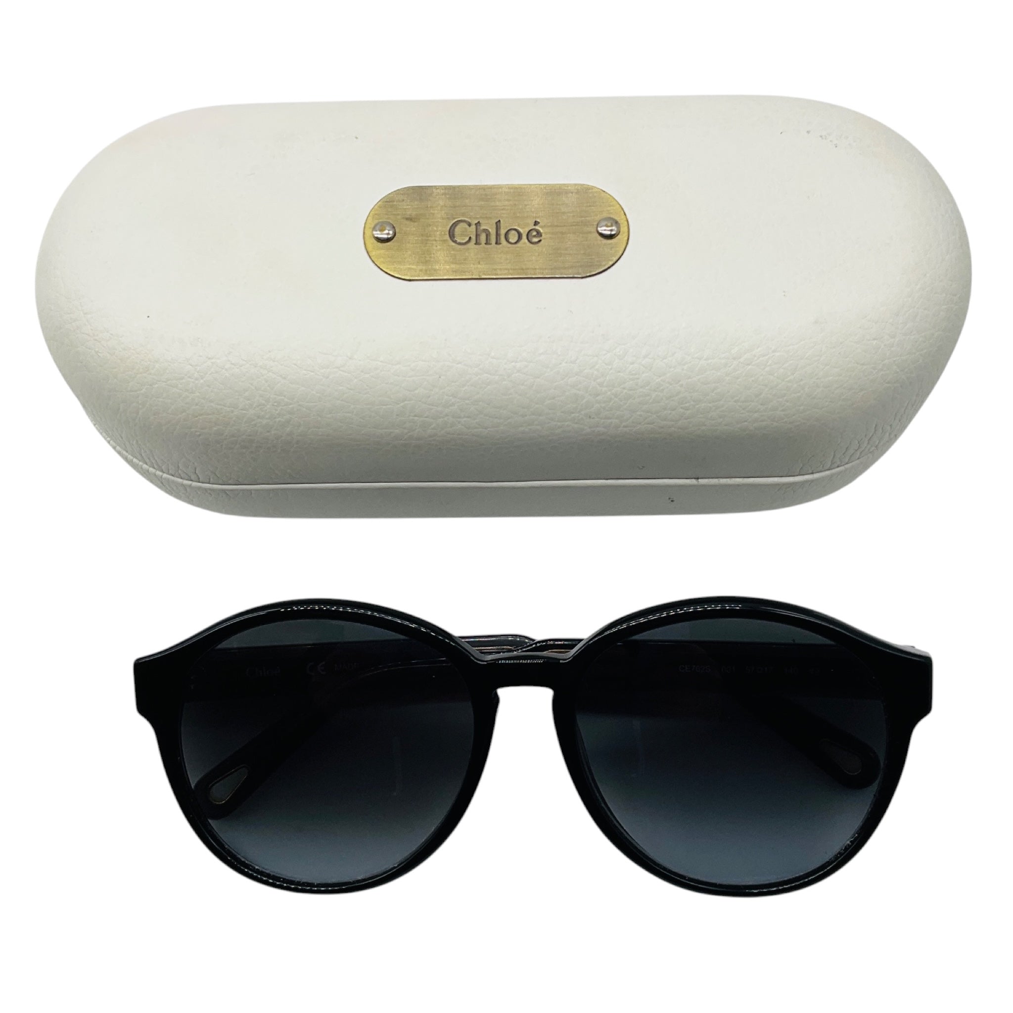 Chloe Black Round Plastic Sunglasses