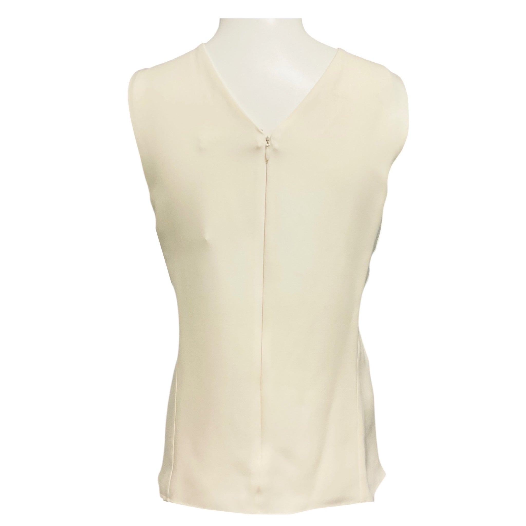 Celine Ivory Sleeveless Mulberry Silk Top
