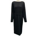 Load image into Gallery viewer, Dolce & Gabbana Black V-Back Wool Crepe Midi Dress
