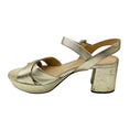 Load image into Gallery viewer, Prada Gold Metallic Leather Cross Strap Sandals
