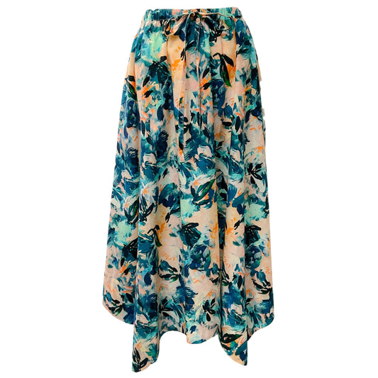 Ulla Johnson Delphinium Multi Floral Cotton Madelyn Midi Skirt
