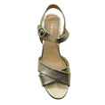 Load image into Gallery viewer, Prada Gold Metallic Leather Cross Strap Sandals

