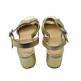 Load image into Gallery viewer, Prada Gold Metallic Leather Cross Strap Sandals

