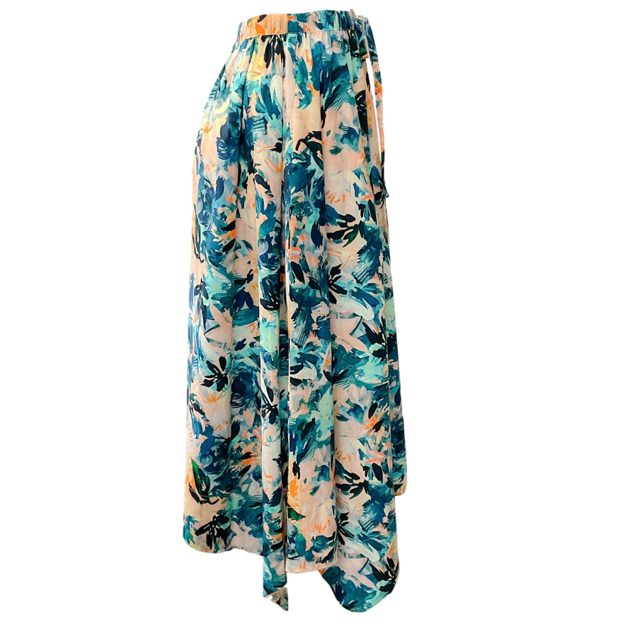 Ulla Johnson Delphinium Multi Floral Cotton Madelyn Midi Skirt