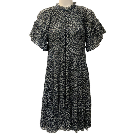 Ulla Johnson Midnight Blue Cotton Doris Flutter Sleeve Dress
