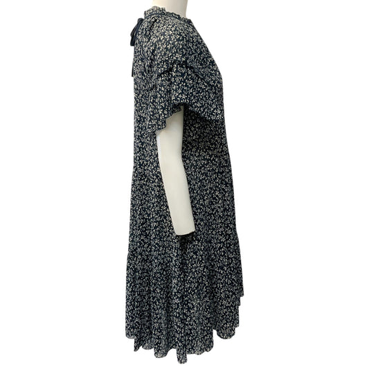 Ulla Johnson Midnight Blue Cotton Doris Flutter Sleeve Dress
