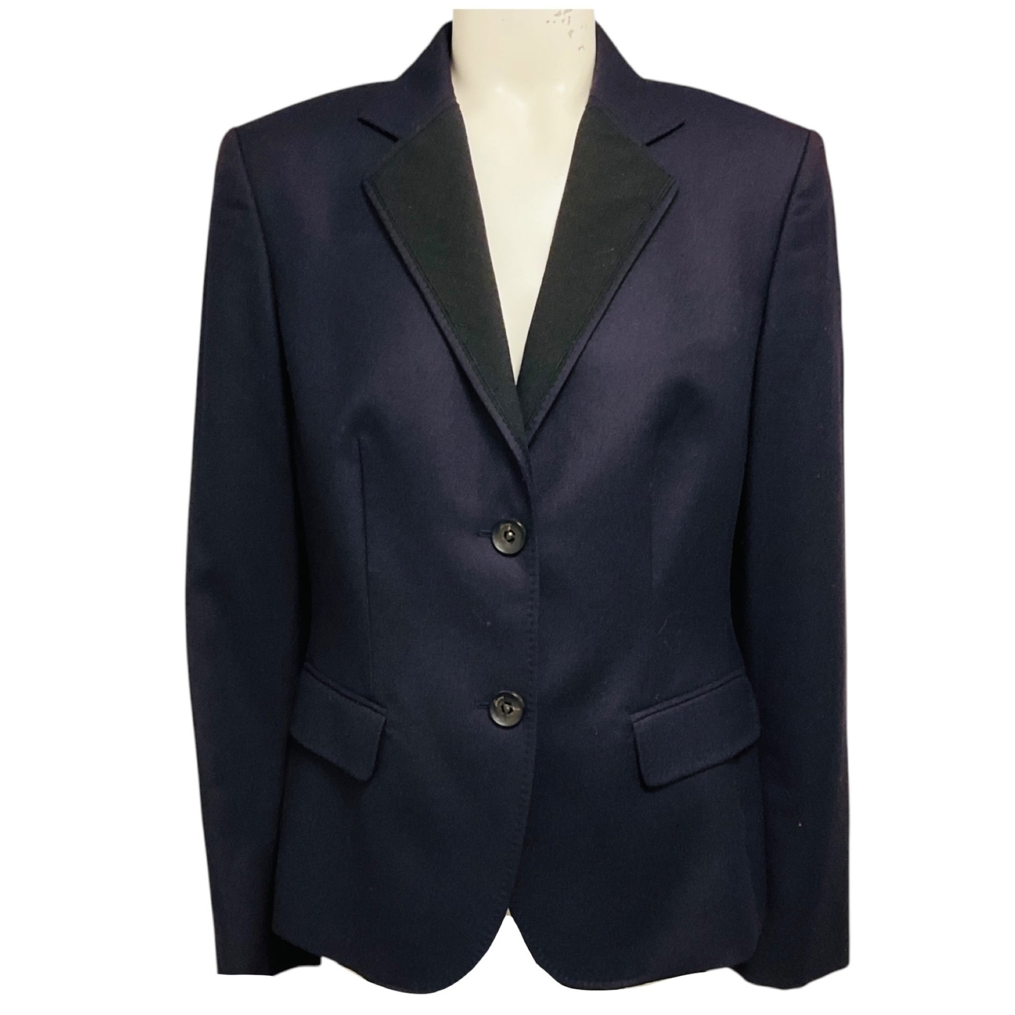 Brioni Navy Blue Silk Lined Two Button Wool Blazer Jacket