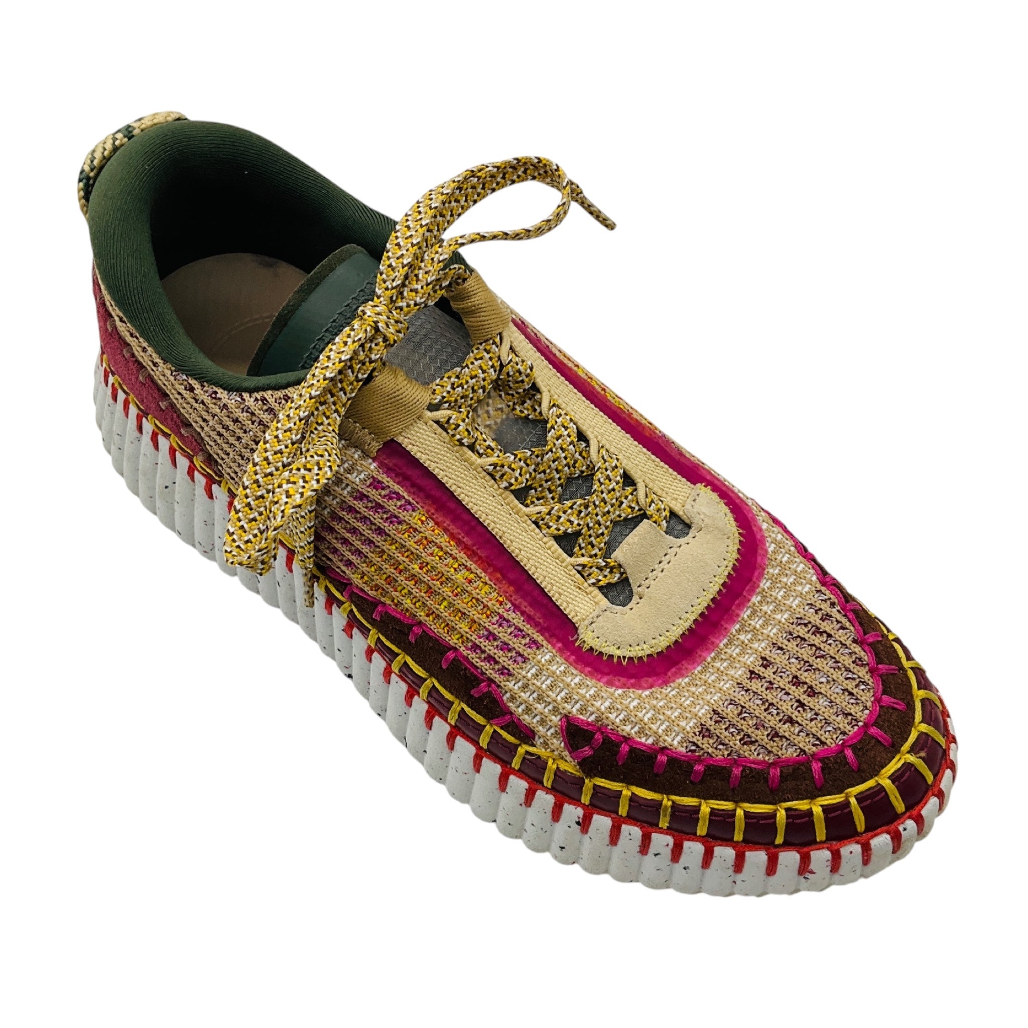 Chloe Pink / Tan Multi Knit Low Top Sneakers