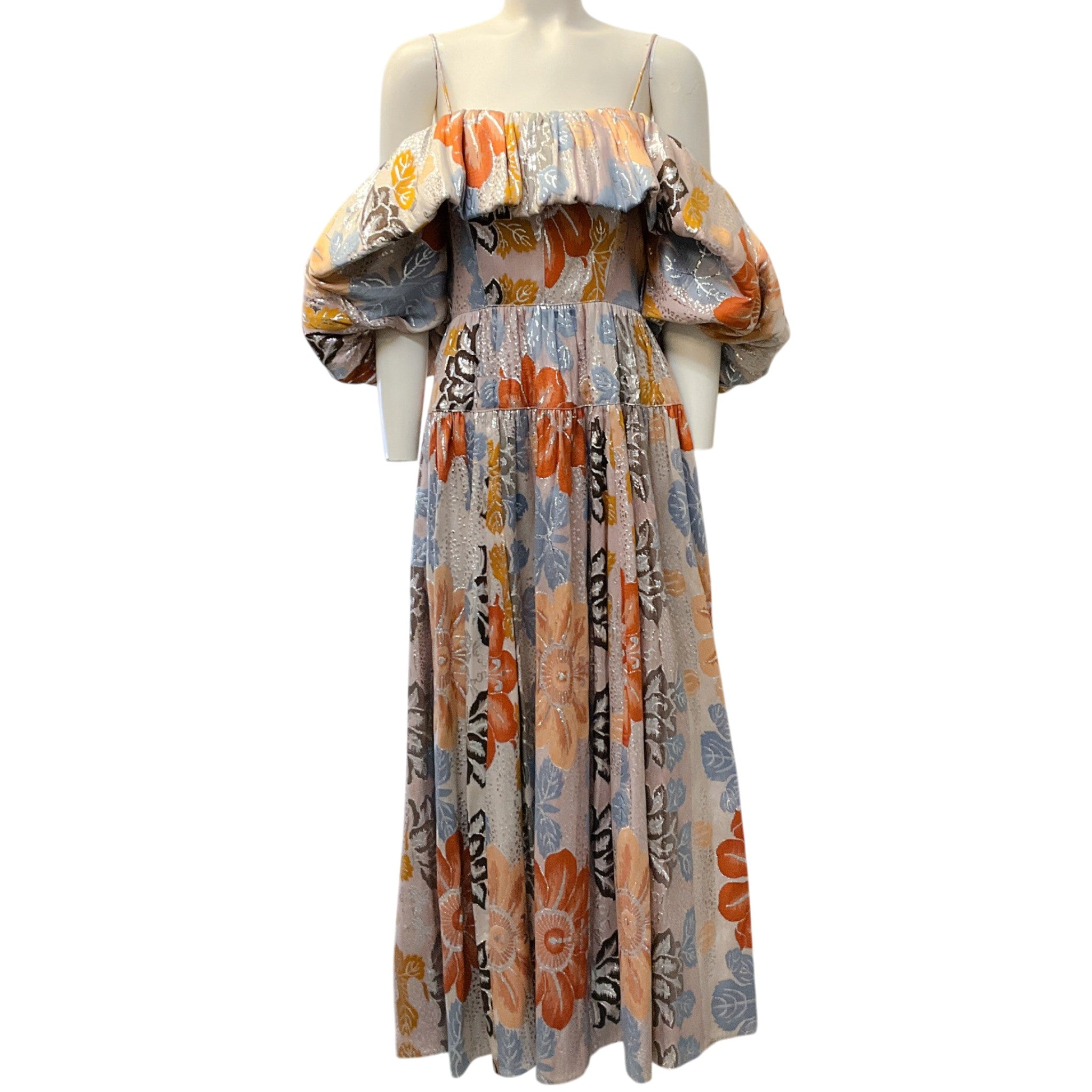 Ulla Johnson Ocean Jasper Brocade Izra Off Shoulder Maxi Dress
