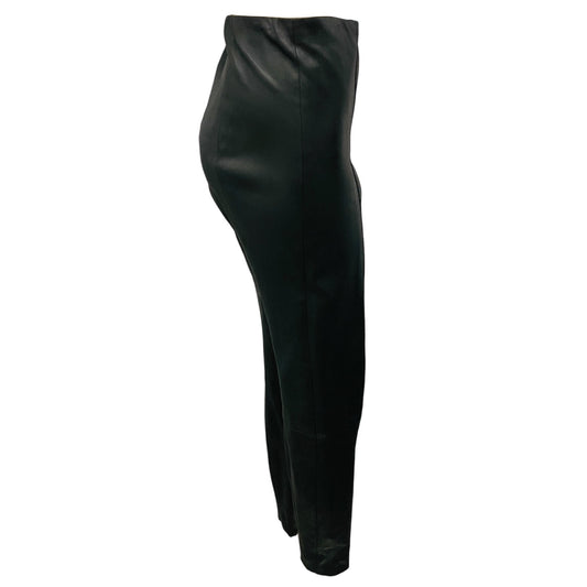 The Row Dark Grey Stretch Lambskin Leather Skinny Pants