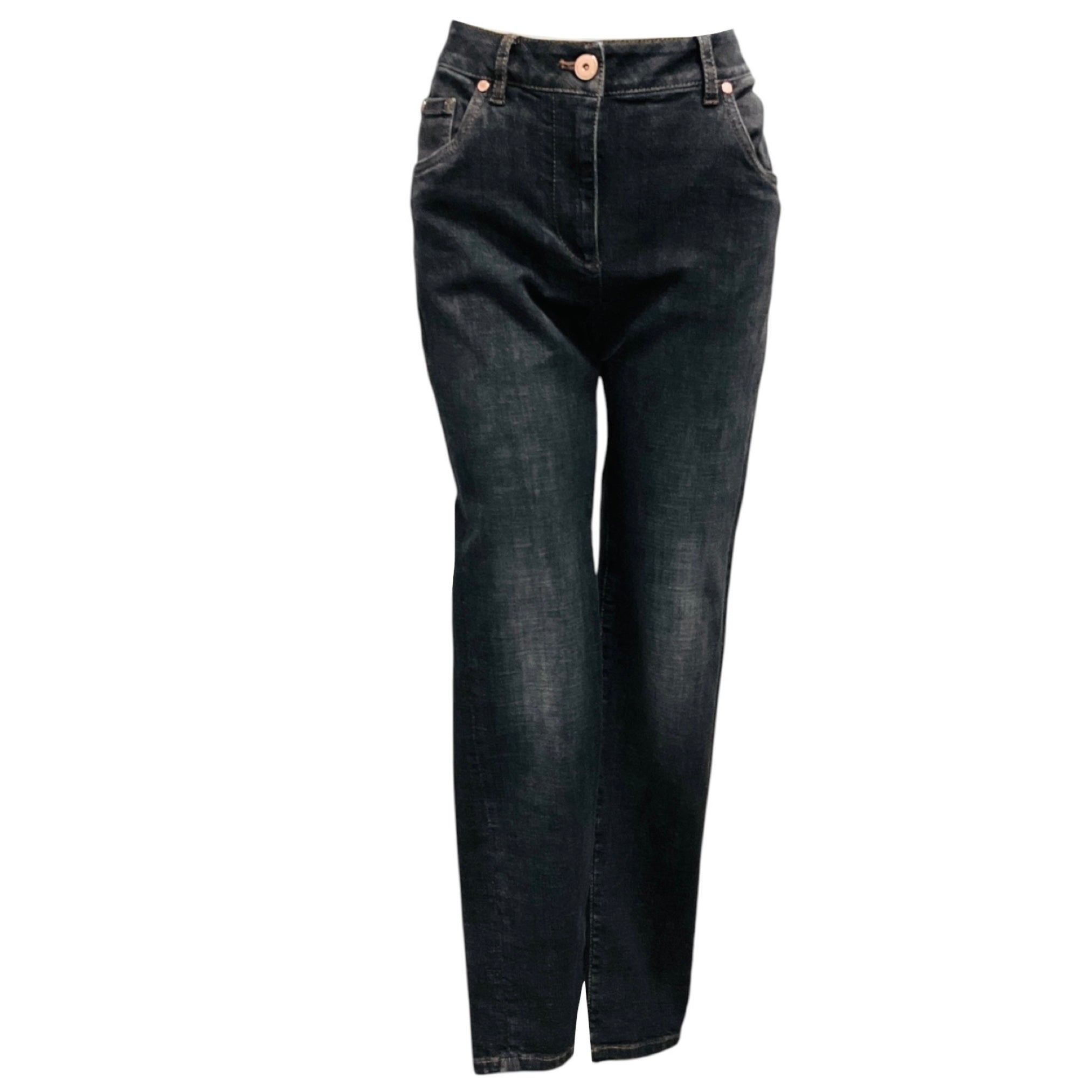 Brunello Cucinelli Dark Grey Extra Skinny Fit High Waist Jeans