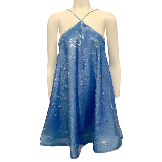 Alexis Azure Shana Halter Dress with Sequined Paillettes