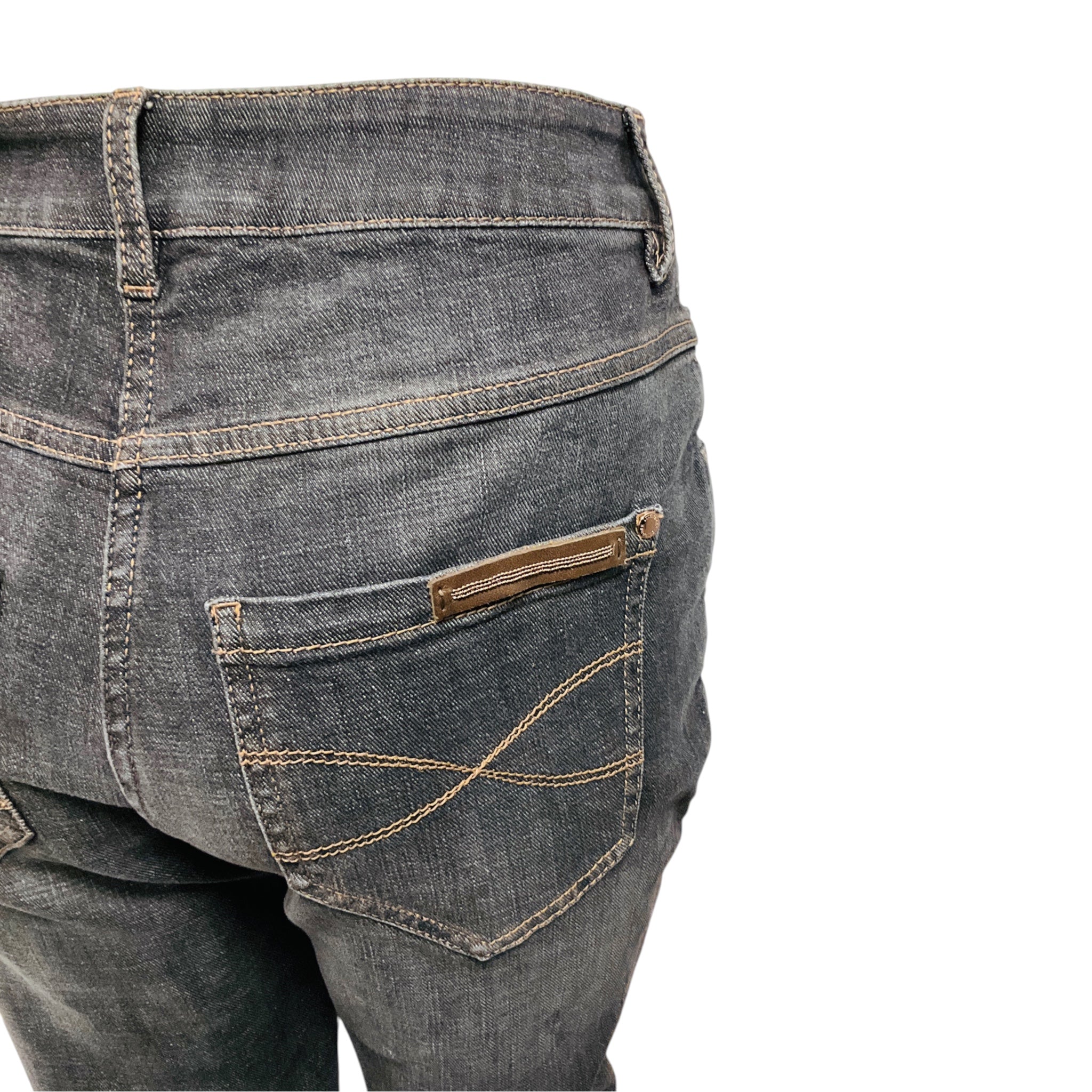 Brunello Cucinelli Dark Grey Extra Skinny Fit High Waist Jeans