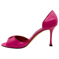 Load image into Gallery viewer, Manolo Blahnik Pink Leather D'Orsay Peep Toe Pumps
