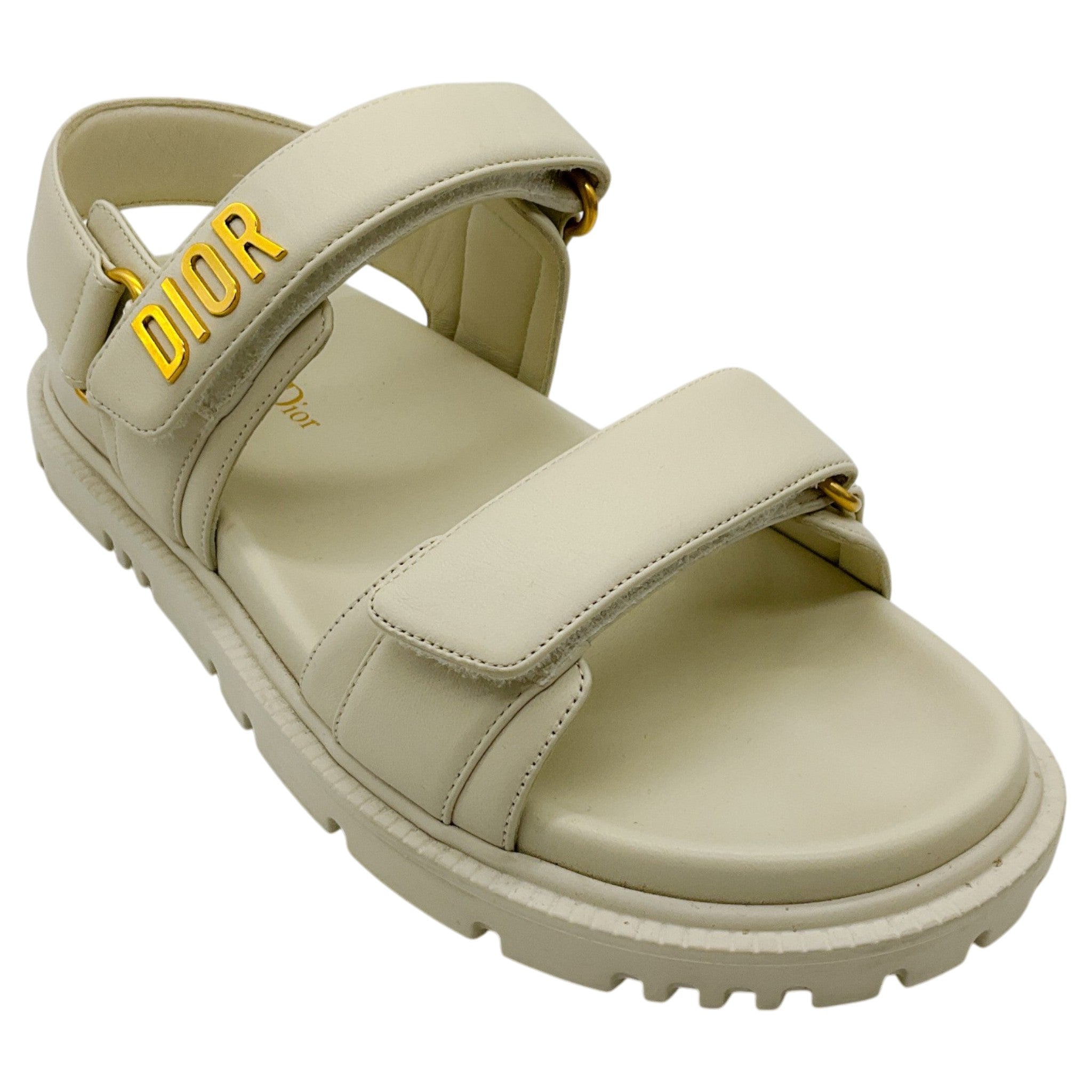 Christian Dior Beige Leather Dioract Sandals
