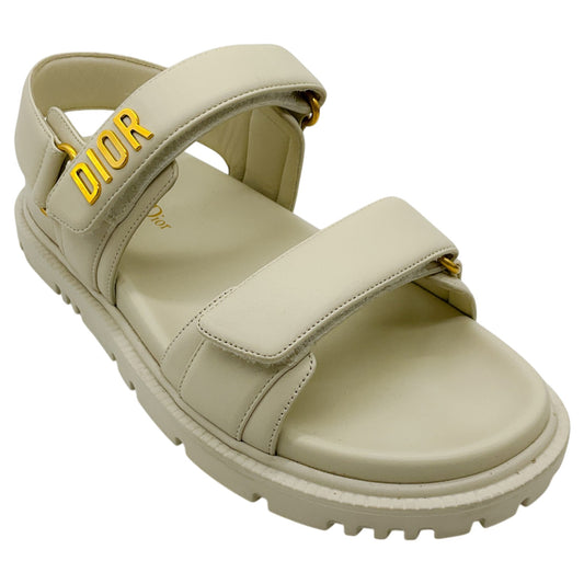 Christian Dior Beige Leather Dioract Sandals
