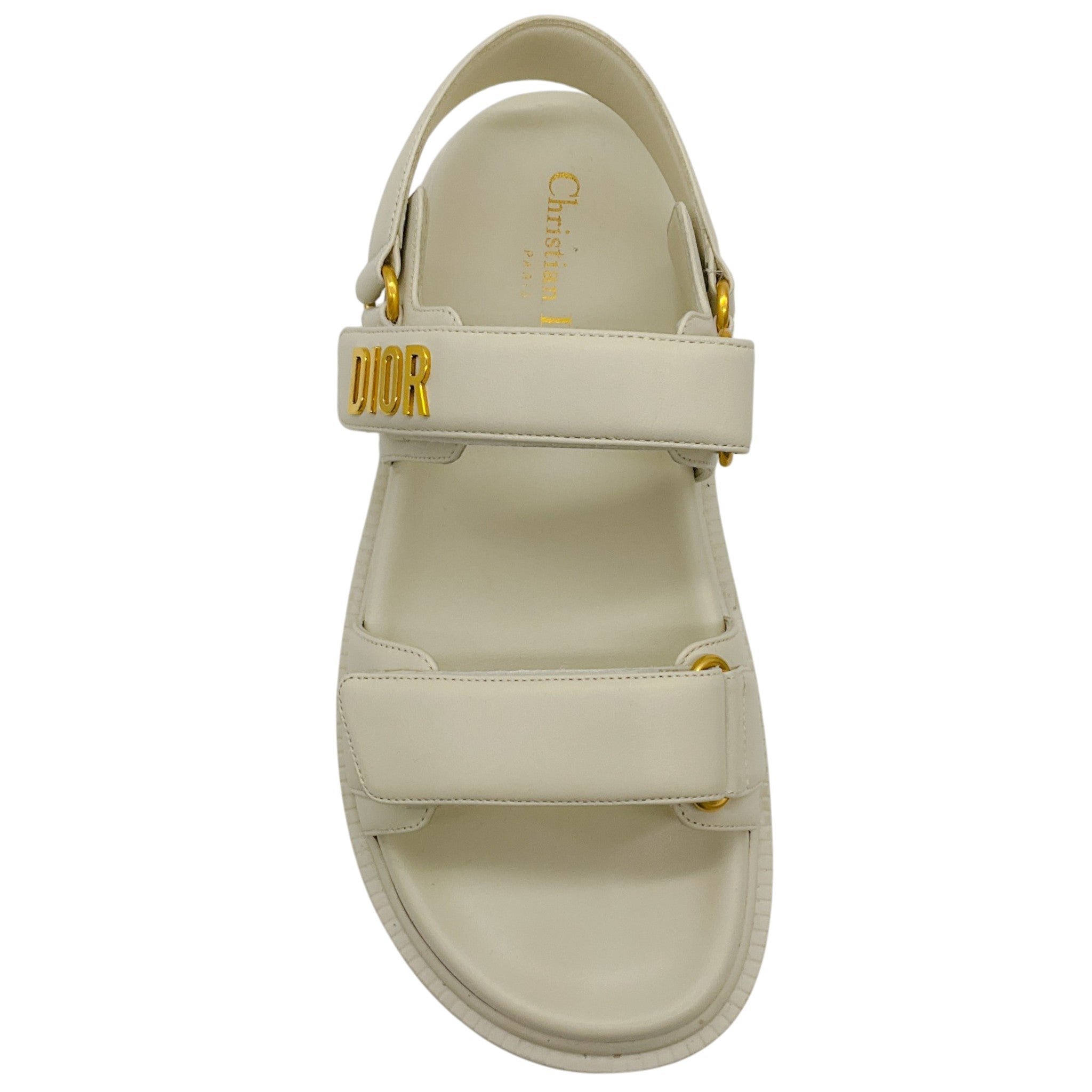 Christian Dior Beige Leather Dioract Sandals