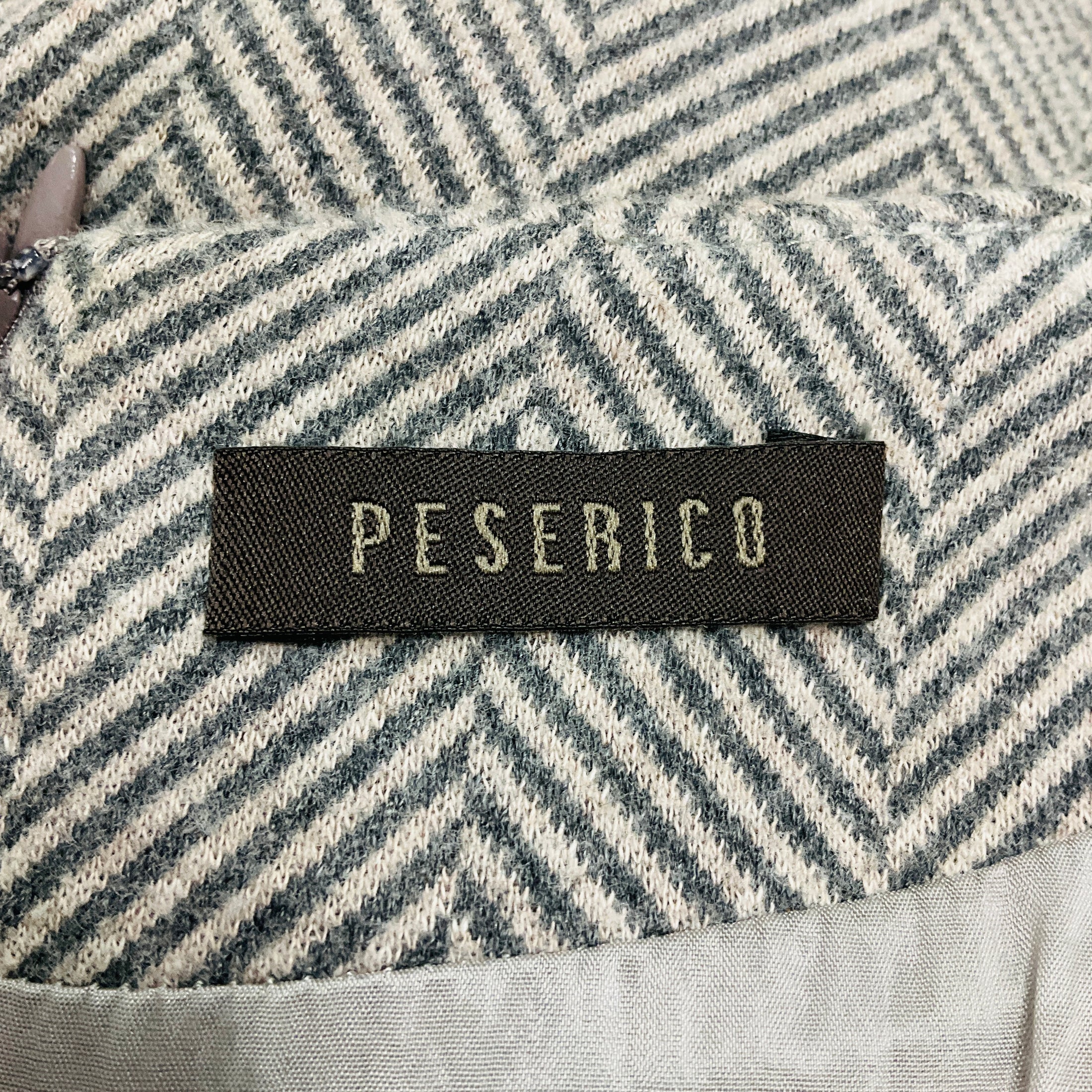 Peserico Grey / Ivory Herringbone Tweed Dress