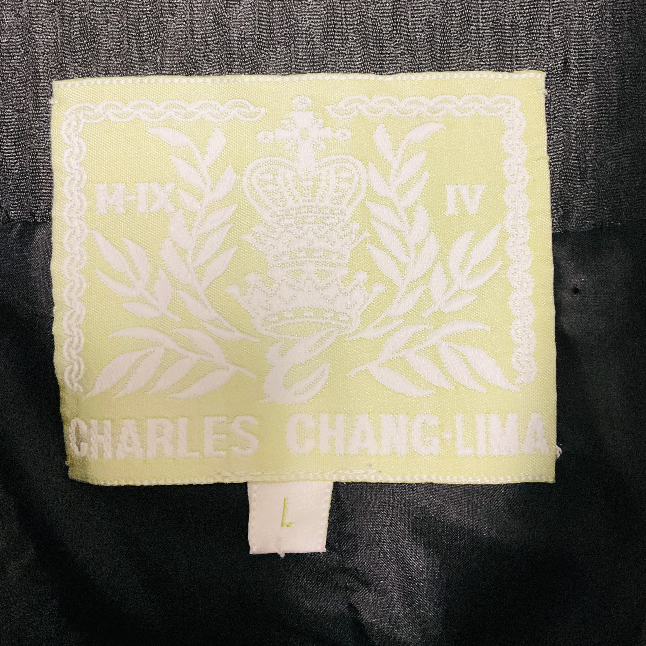 Charles Chang-Lima Black Textured Jacquard Jacket with Knit Trim