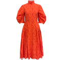 Load image into Gallery viewer, Erdem Orange Embroidered Zelda Midi Dress
