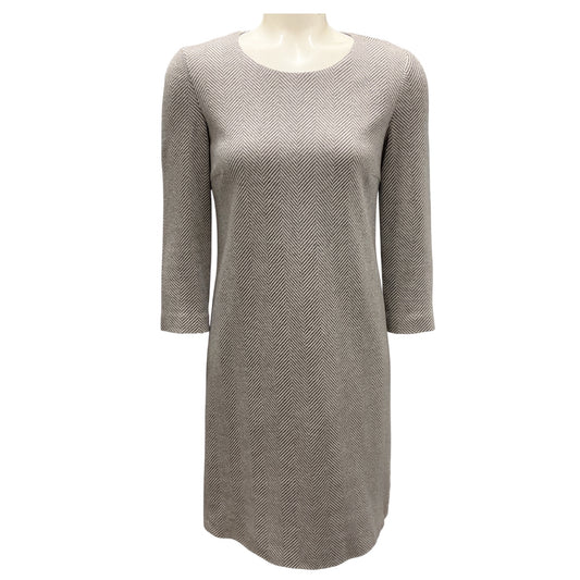 Peserico Grey / Ivory Herringbone Tweed Dress