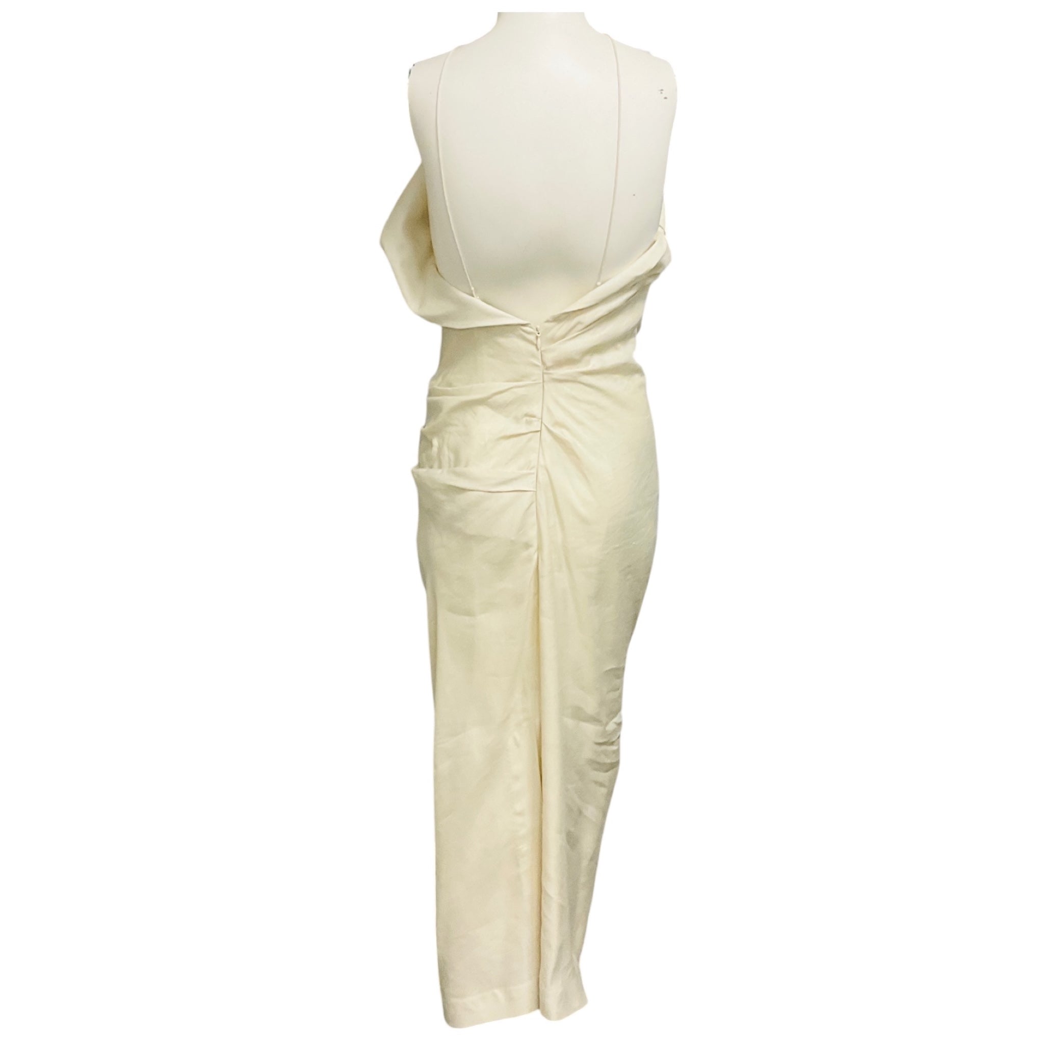 Jacquemus Ecru La Bomba Asymmetric Linen Midi Dress
