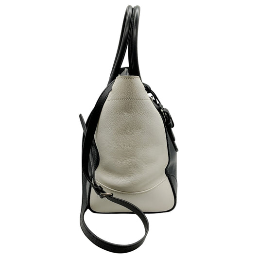 Ralph Lauren Black / White Calfskin Leather Soft Ricky 33 Bag