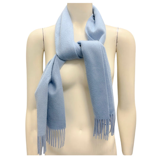 Loro Piana Light Blue Fringed Cashmere Scarf