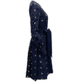 Load image into Gallery viewer, Erdem Navy Blue Enya Dress with White Embroidery
