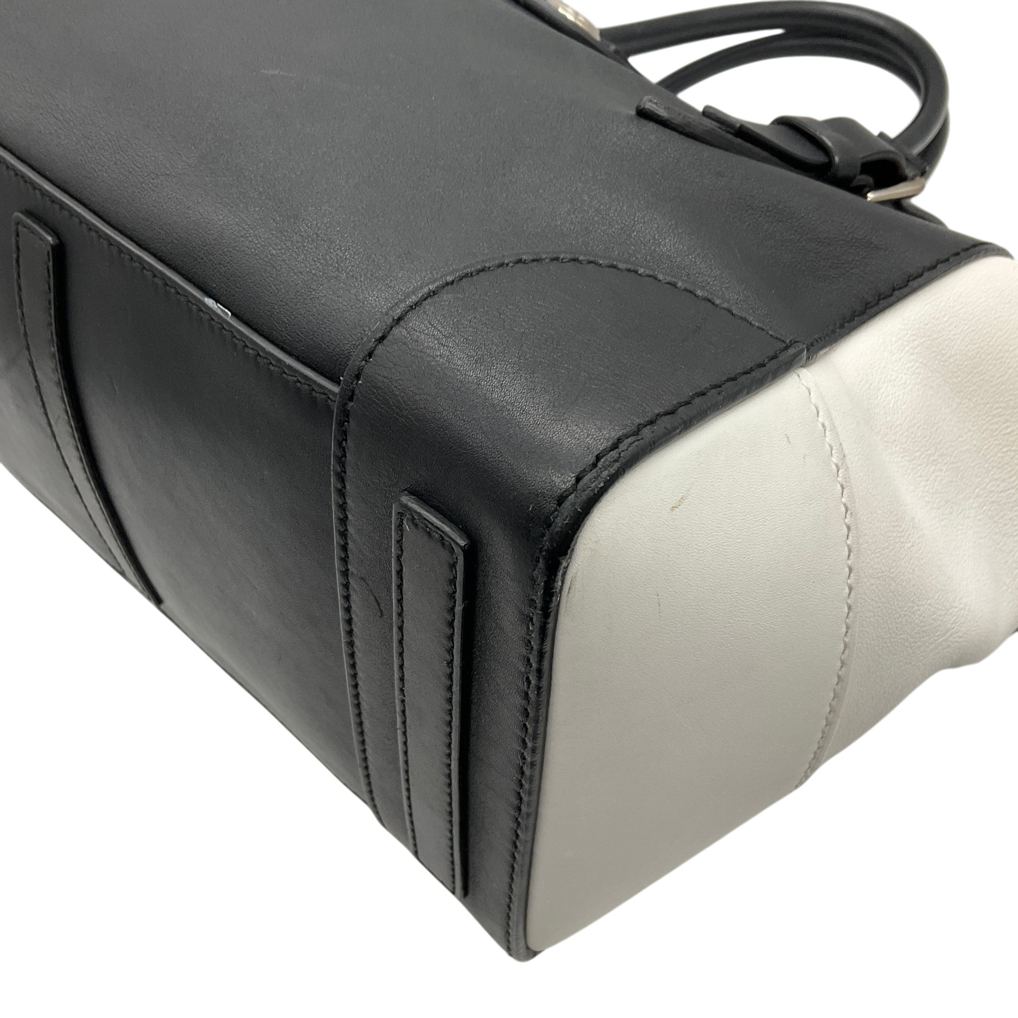 Ralph Lauren Black / White Calfskin Leather Soft Ricky 33 Bag