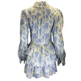 Load image into Gallery viewer, LoveShackFancy Ivory / Blue Daly Frosted Shores Print Floral Satin Mini Dress
