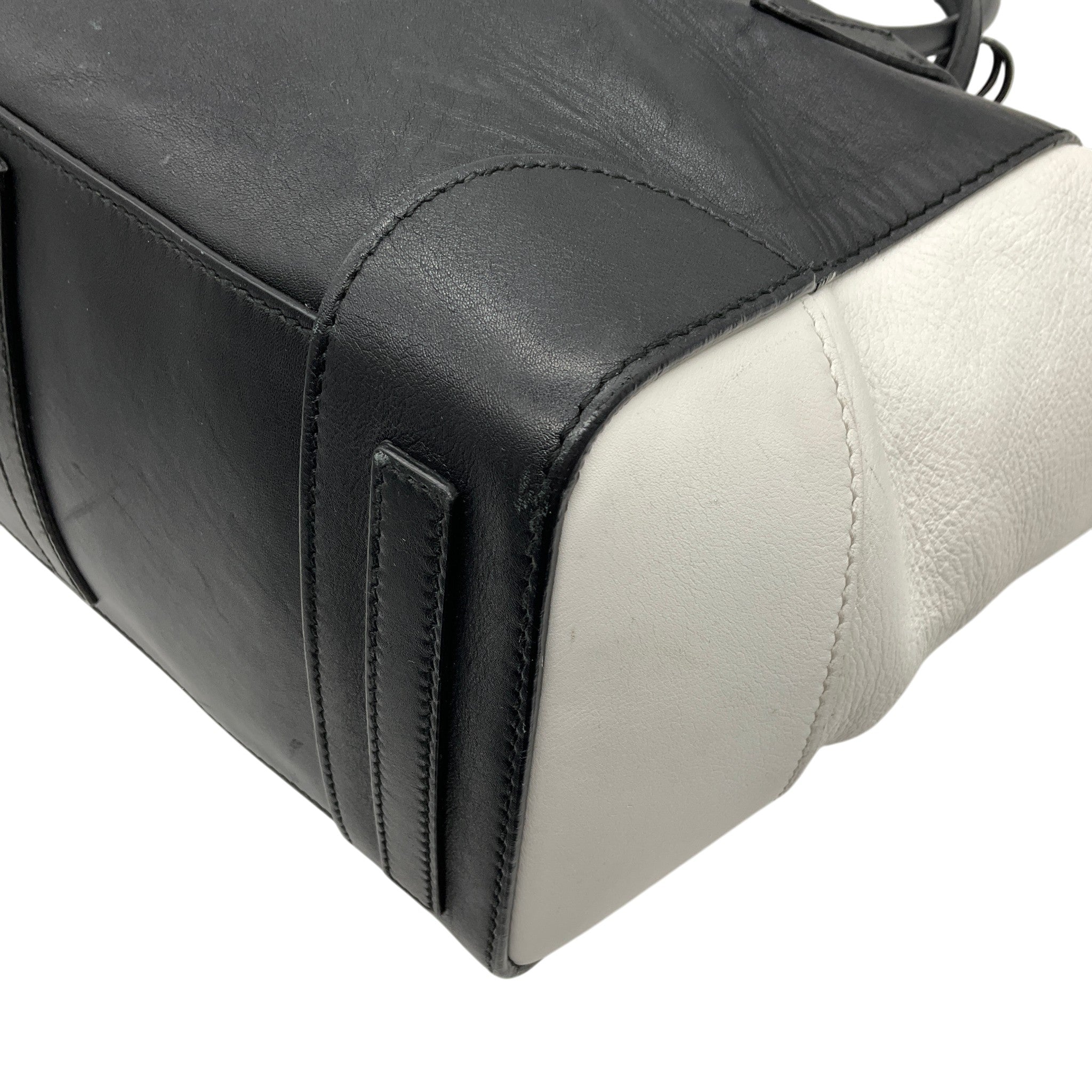 Ralph Lauren Black / White Calfskin Leather Soft Ricky 33 Bag