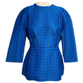 Load image into Gallery viewer, Marni Blue Houndstooth Jacquard Three Quarter Sleeved Top
