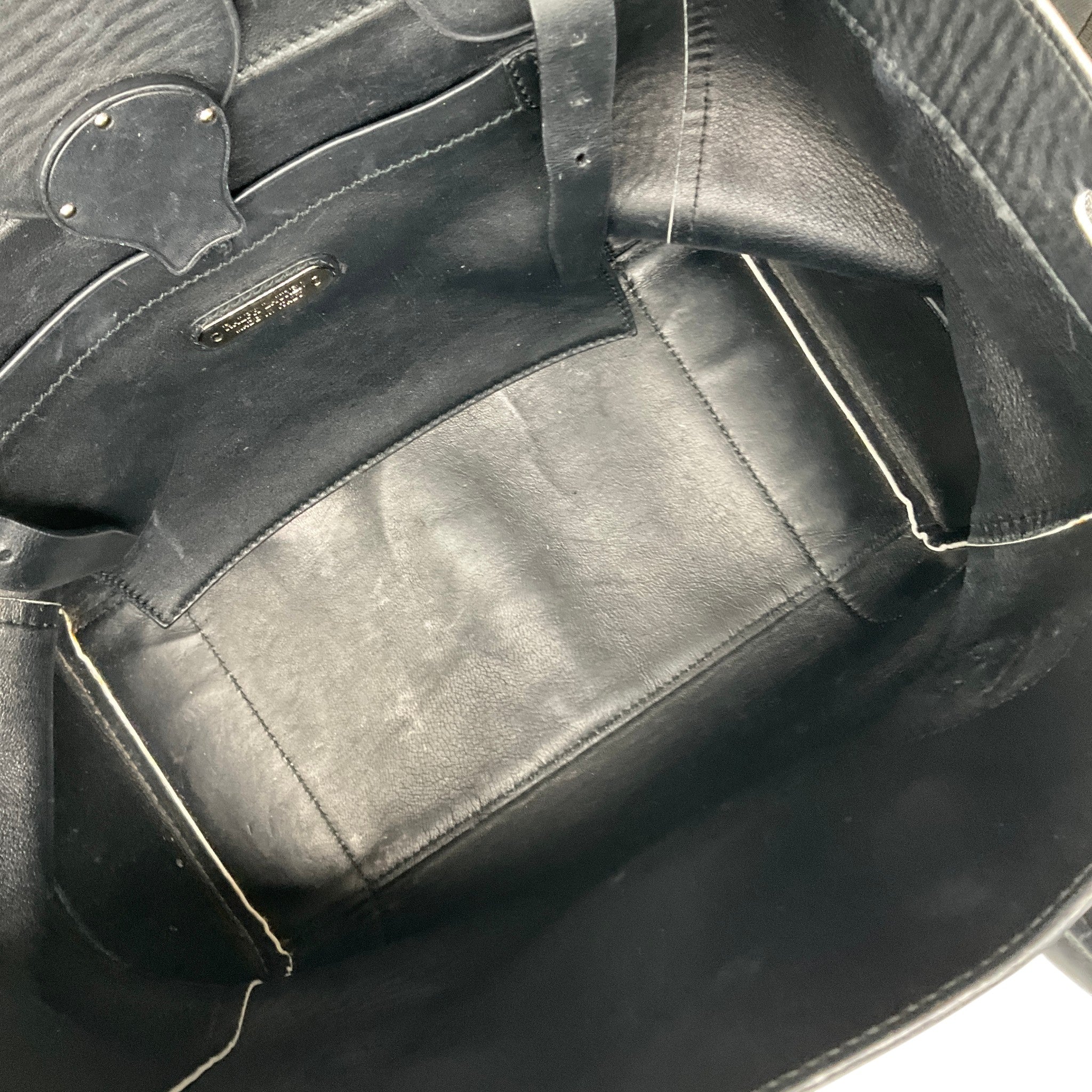 Ralph Lauren Black / White Calfskin Leather Soft Ricky 33 Bag