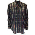 Load image into Gallery viewer, Rokh Black Multi Chain Print Tie-Neck Long Sleeved Blouse
