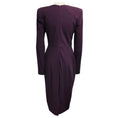 Load image into Gallery viewer, Victoria Beckham Purple Long Sleeved Wool Crepe Midi Dress
