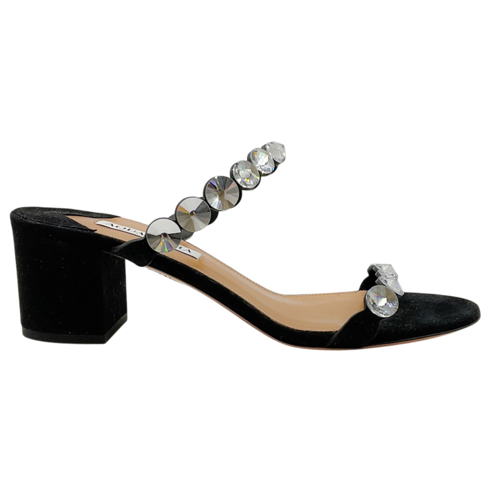 Aquazzura Black Suede Maxi Tequila Sandals