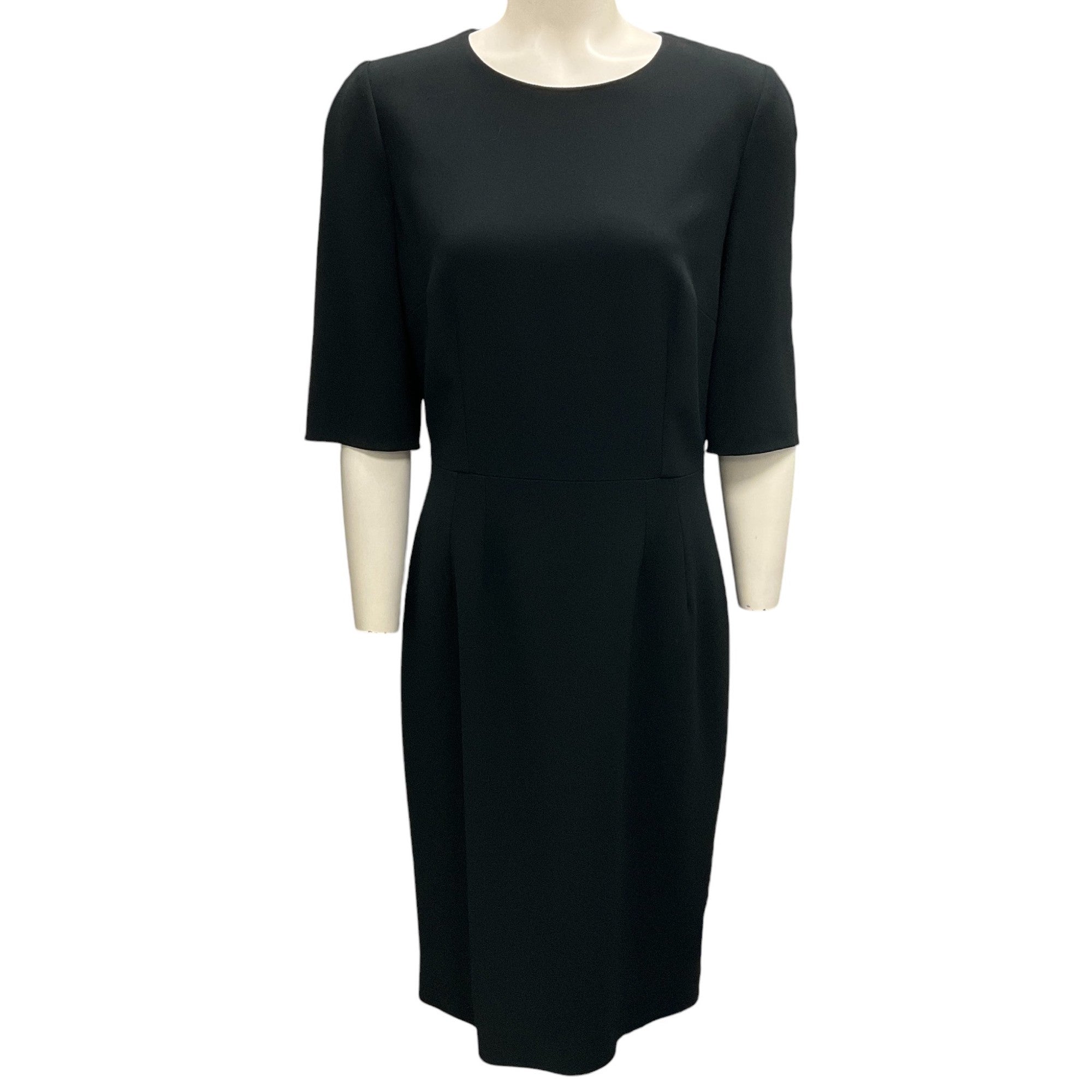 Dolce & Gabbana Black Viscose Crepe Stretch Midi Dress