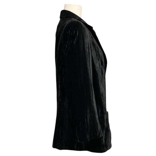 Algo Black One Button Velvet Blazer