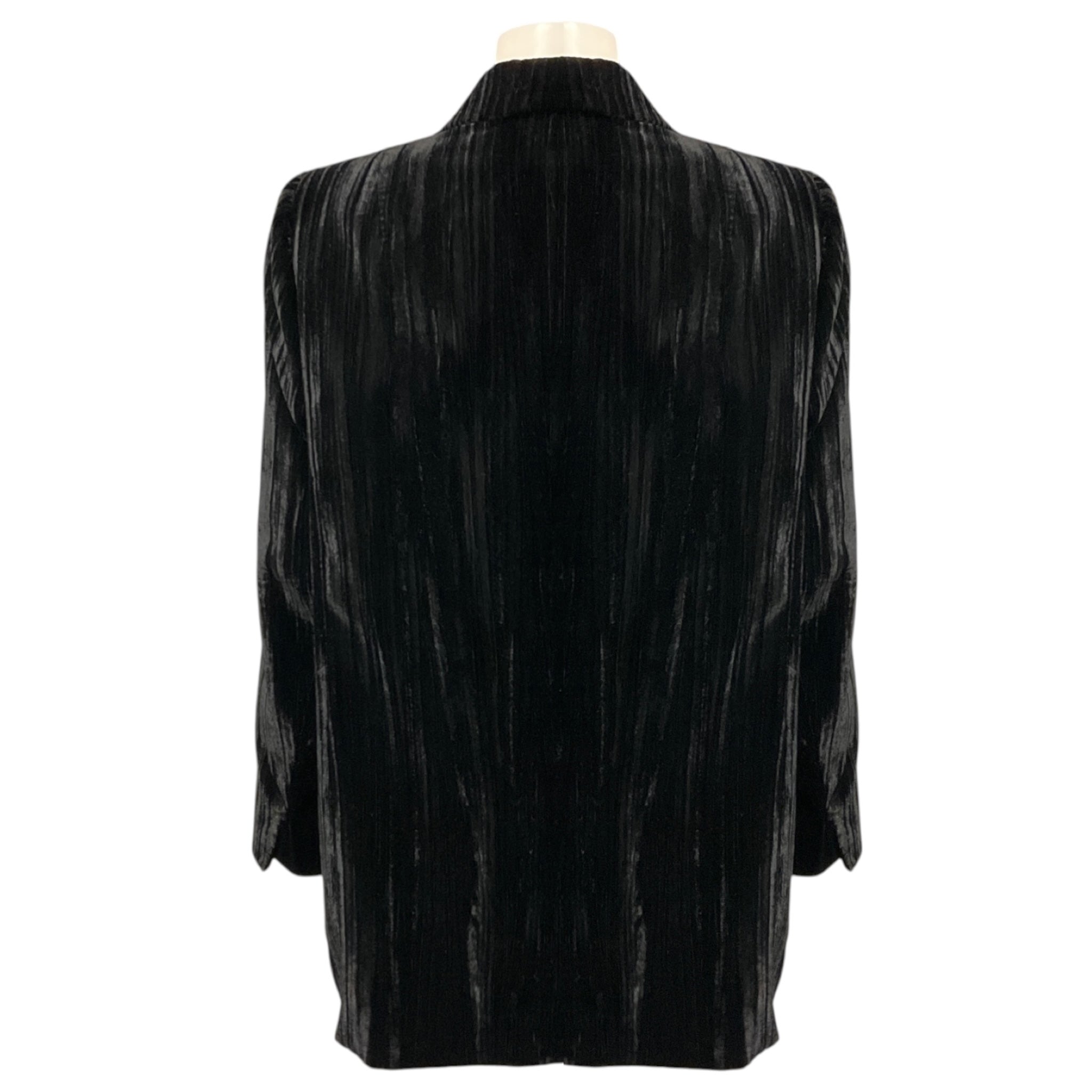 Algo Black One Button Velvet Blazer