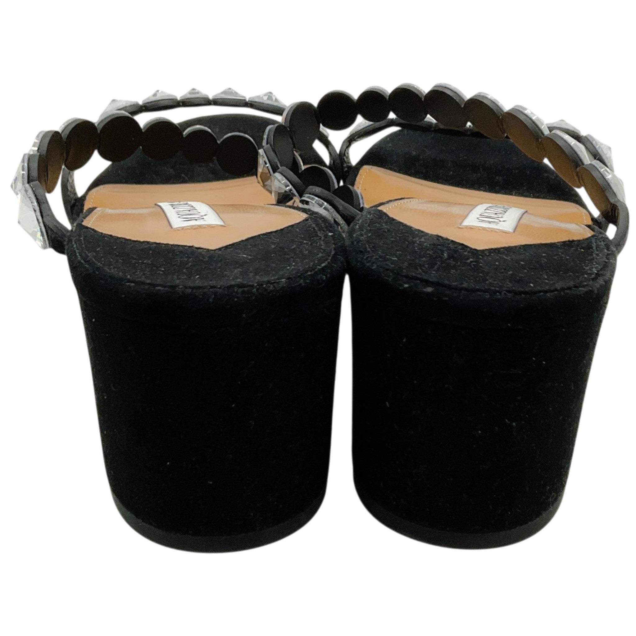 Aquazzura Black Suede Maxi Tequila Sandals