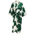 Load image into Gallery viewer, La DoubleJ x Six Senses Rome Green / White / Black Vogue Embroidered Leaf Print Cotton Robe with Belt
