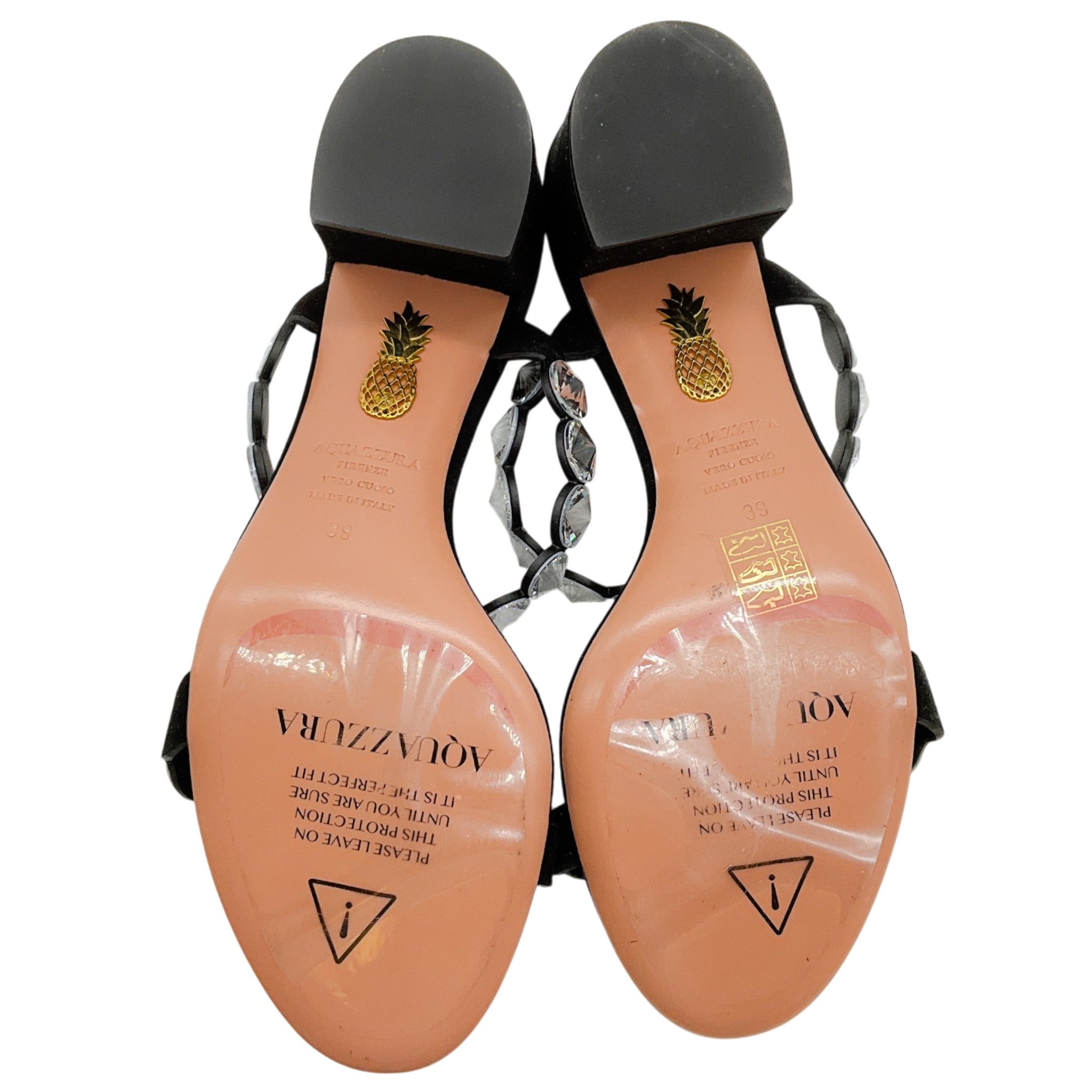 Aquazzura Black Suede Maxi Tequila Sandals