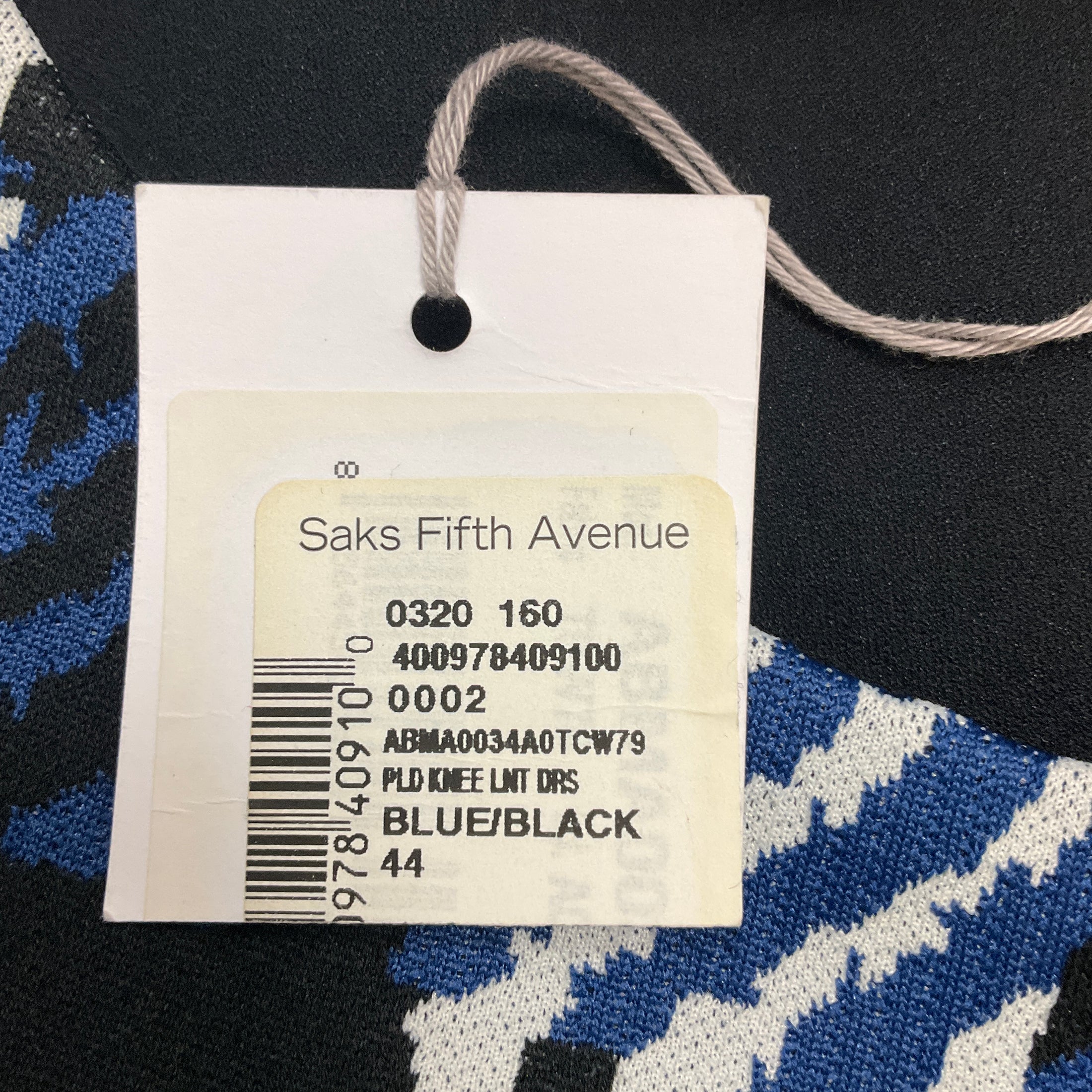 Marni Black / White / Blue Plaid Knee Length Dress