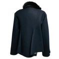 Load image into Gallery viewer, Sacai Navy Blue Wool Melton Blouson Jacket with Black Faux Fur Trim
